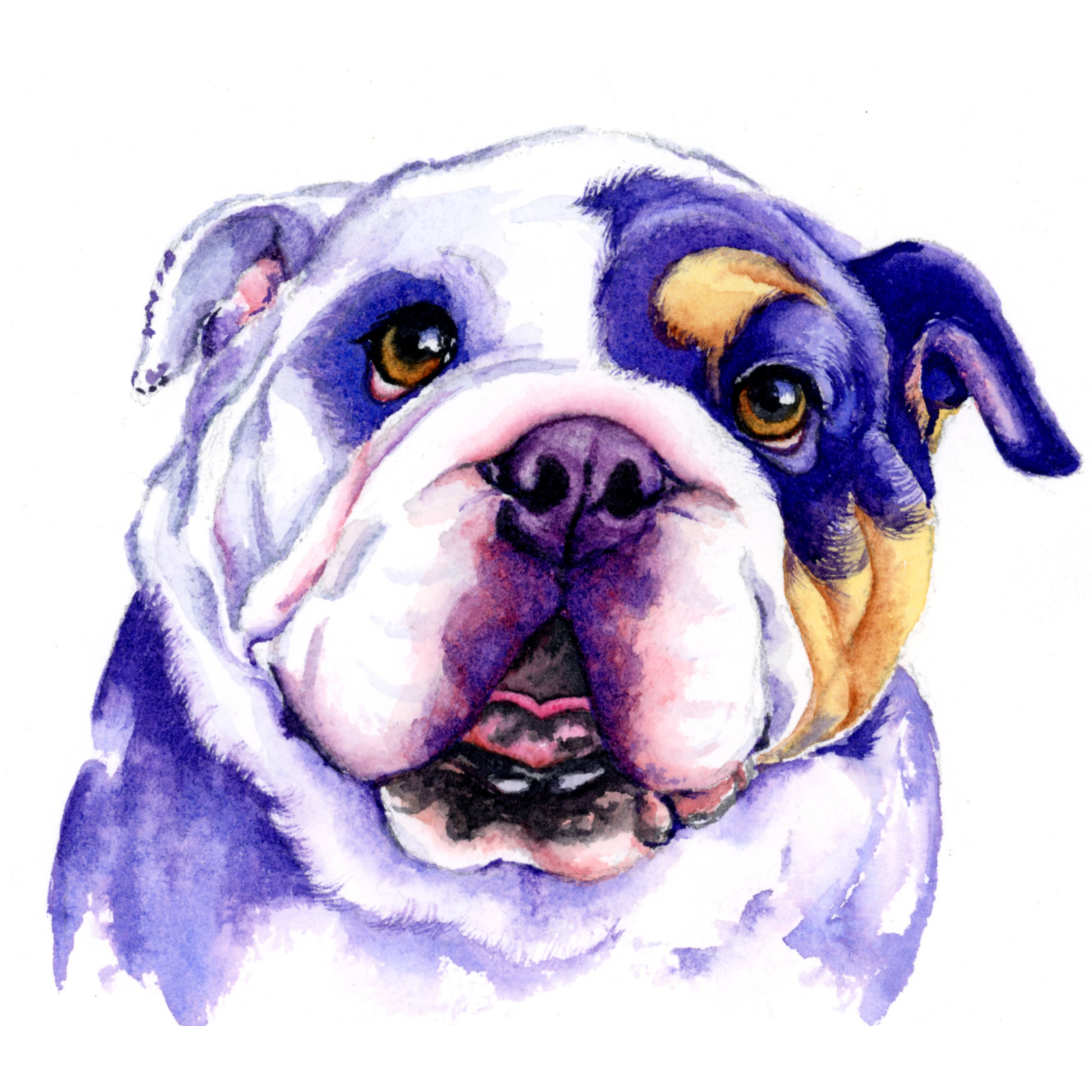 Custom watercolor portrait of a dog - colorful wall art gift for pet parents