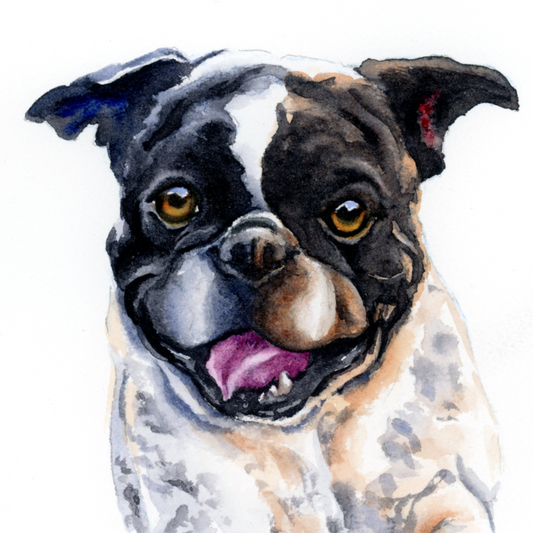 Custom watercolor portrait of a dog - colorful wall art gift for pet parents