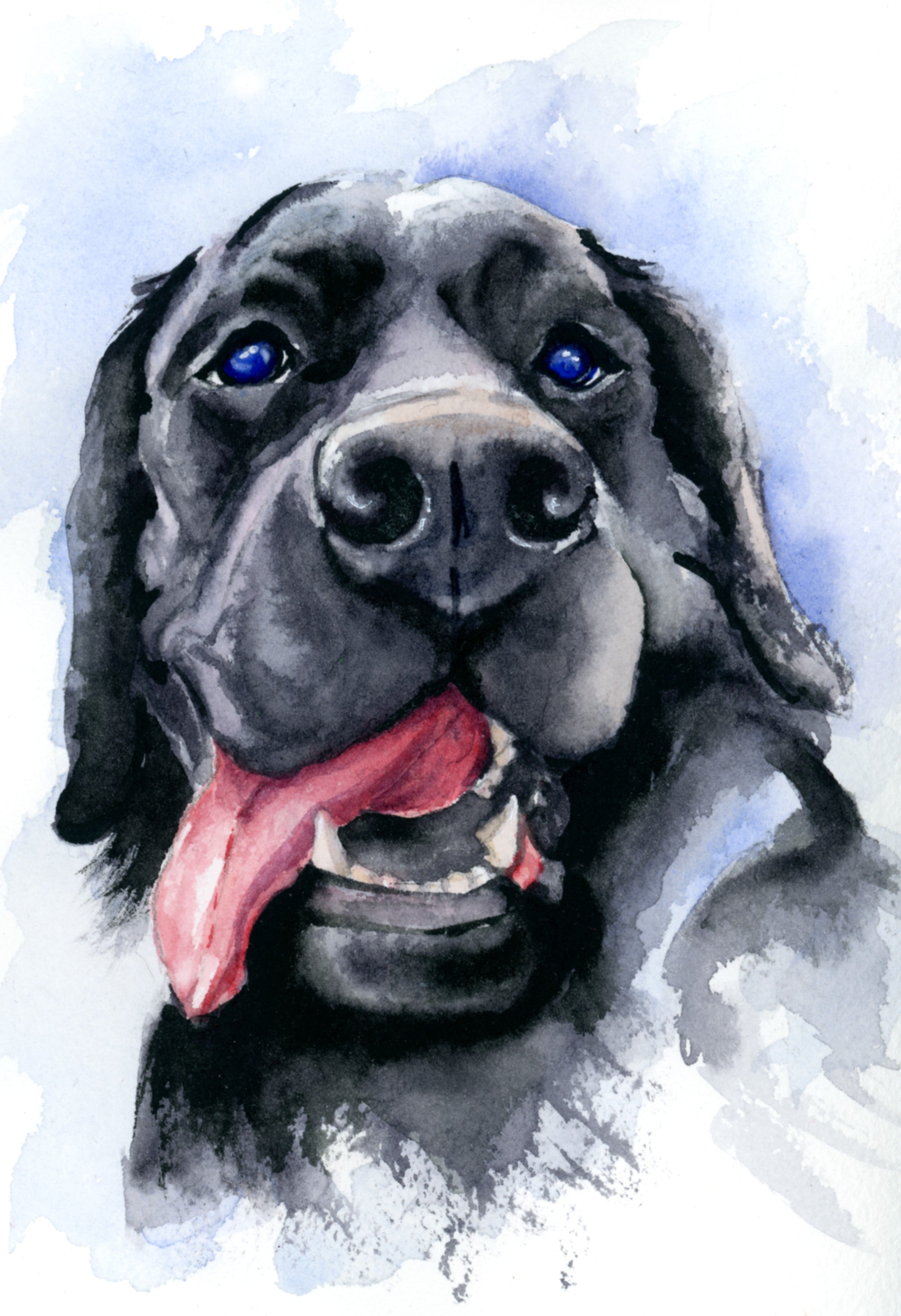 Rainbow Bridge watercolor pet memorial portrait – heartfelt handmade art